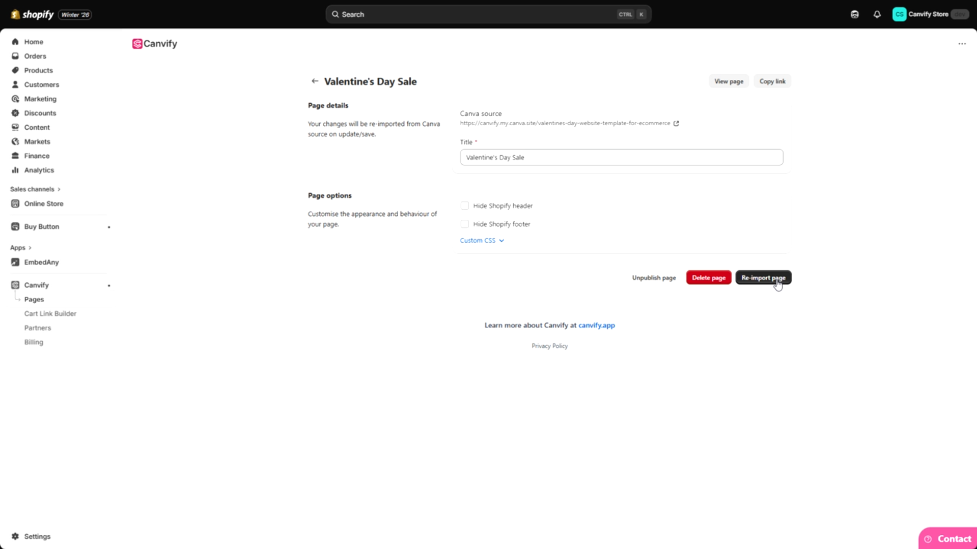 reimport Page
